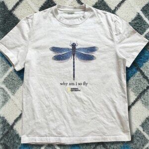 Minimal Dragonfly Nature Graphic Tee White Aesthetic Insect Shirt